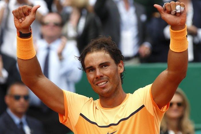 Tennis - Monte Carlo Masters - Monaco, 17/04/16. File photo of Rafael Nadal of Spain reacting after winning his final tennis match against Gael Monfils of France at the Monte Carlo Masters. REUTERS/Eric Gaillard