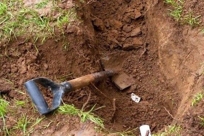 A typical burial pit