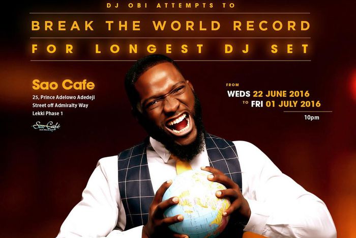 DJ Obi to break world record DJing for 10 days straight