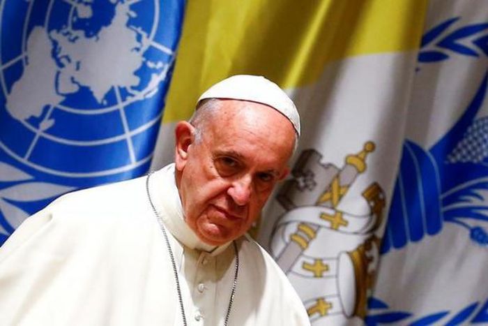 "Feed people, not wars," pope says in address to U.N. food agency
