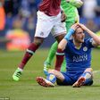 Jamie Vardy was given a red card against West Ham on Sunday, April 17