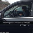 Alexandre Pato takes traffic selfie