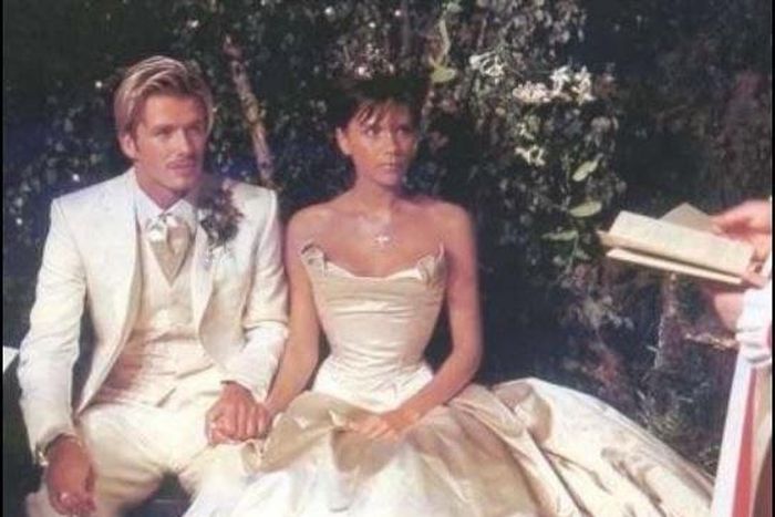 David & Victoria Beckham on wedding day