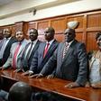 Kenyan politicians Aisha Jumwa, Florence Mutua, Johnstone Muthama, Junet Mohammed, Timothy Bosire, Ferdinand Waititu, Moses Kuria and Kimani Ngunjiri stand in the dock at the Milimani Law Courts over alleged "hate speech", flagging growing tension in K...