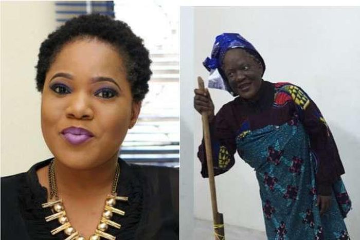 Toyin Aimakhu as an old woman in "Iya Ibadan."