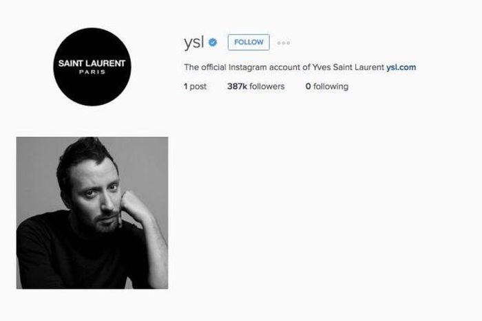 Saint Laurent wiped off all previous works of Hedi Slimane off their Instagram Page