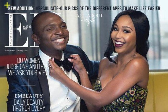 IK Osakioduwa and Minnie Dlamini on cover of Exquisite magazine