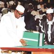President Buhari presenting the 2016 appropriation bill.