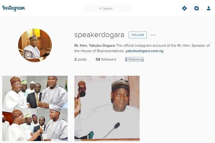 Dogara's Instagram page