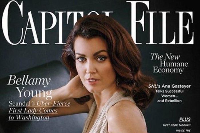 Bellamy young on the cover of Capitol File magazine