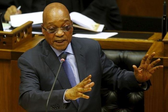 South Africa's President Jacob Zuma answers questions at Parliament in Cape Town, in this picture taken March 17, 2016.
