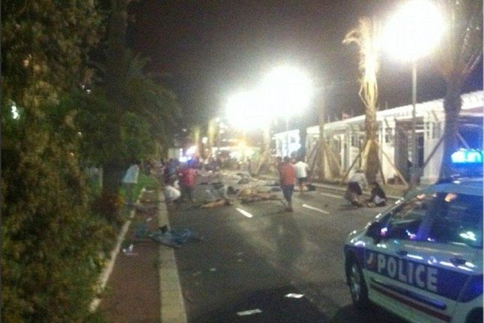 Images from the crash scene in Nice, France