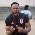 Singer Flavour celebrating a goal.