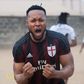 Singer Flavour celebrating a goal.