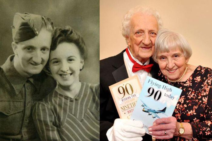 Roy and Nora in 1944 and 72 years later