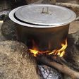 A pot of food on the fire