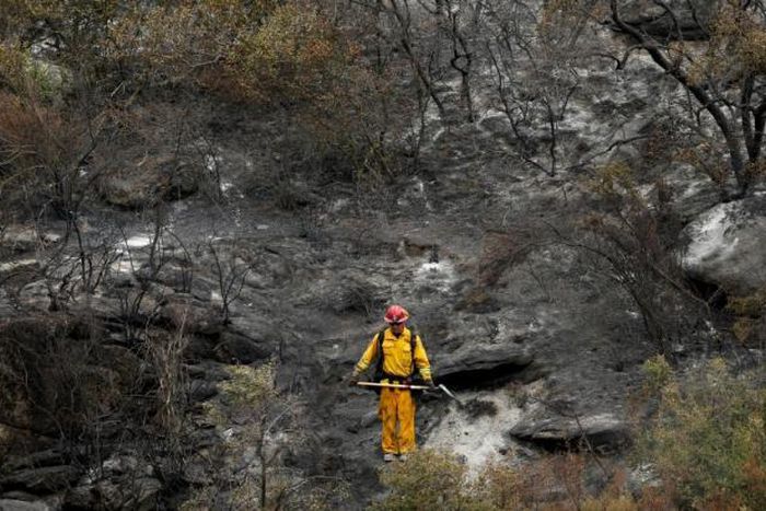 Scene of California wildfire disaster.