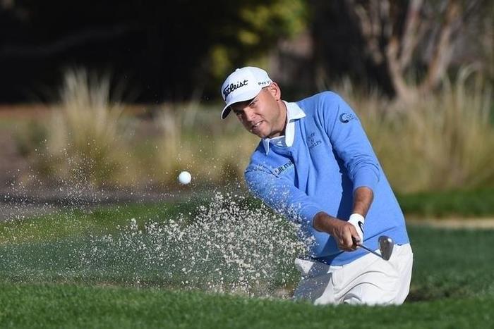 Bill Haas hits his bunker shot on the second hole during the final round of the AT&T Pebble Beach National Pro-Am at Pebble Beach Golf Links. Mandatory Credit: Kyle Terada-USA TODAY Sports