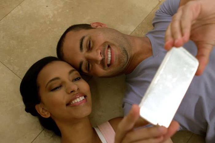 Couples vacation selfie