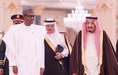 President Muhammadu Buhari (left) and Saudi Arabia monarch, Salman Bin Abdulaziz Al-Saud