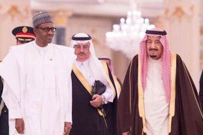 President Muhammadu Buhari (left) and Saudi Arabia monarch, Salman Bin Abdulaziz Al-Saud