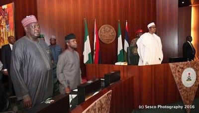 President Muhammadu Buhari presides over FEC meeting on April 20, 2016
