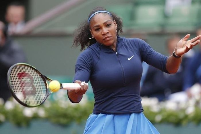 Williams returns the ball. Tennis - French Open - Roland Garros - Serena Williams of the U.S. v Elina Svitolina of Ukraine - Paris, France - 1/06/16.