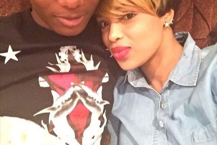 Wizkid with his alleged baby mama Binta Diamond Diallo (Blue Diamond)