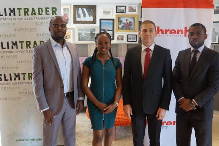 (L-R) Magagi Buba, GM, Commercial, SlimTrader Limited; Tomiwa Akande, Head PR and Brand, SlimTrader Limited; Anthony Shisler: Managing Director, FHL at the official signing of the partnership between SlimTrader Limited and Fahrenheit Hospitality Group ...
