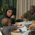 Kourtney Kardashian and Corey Gamble dining together with her kid