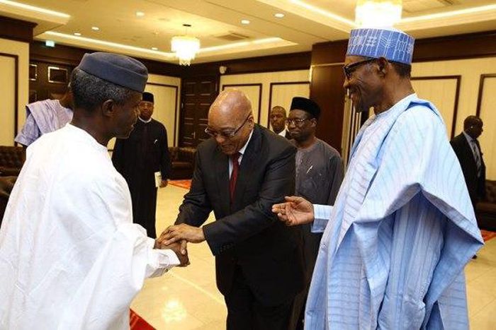 President Muhammadu Buhari hosts dinner for South African counterpart, Jacob Zuma on March 8, 2016