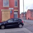 Hartlepool close, Greater Manchester, where a man yesterday set himself on fire