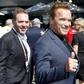 Actor Arnold Schwarzenegger reacts as he arrives at the Australian Formula One Grand Prix in Melbourne.