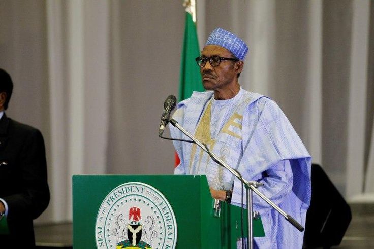 Nigeria's President Muhammadu Buhari speaks during a joint news conference with Cameroon's President Paul Biya in Abuja, Nigeria, May 4, 2016.
