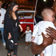 Kim Kardashian and Kanye West with their kids