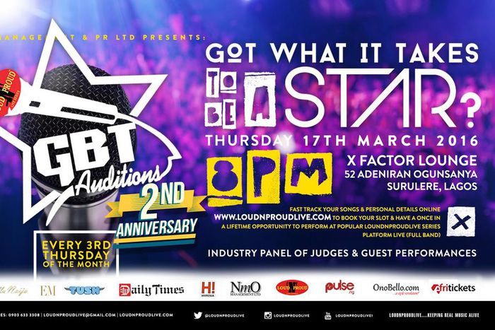 GBTAUDITIONS 2ND ANNIVERSARY