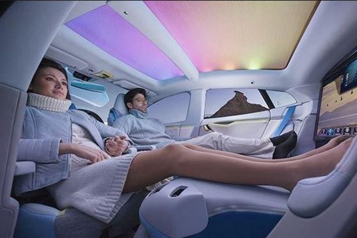 Inside a self-driving (autonomous) car