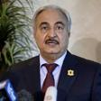 Libyan General Khalifa Haftar, chief of the army loyal to the internationally recognized government, speaks during a news conference in Amman, Jordan August 24, 2015. REUTERS/Muhammad Hamed