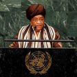 President of Liberia Ellen Johnson-Sirleaf addresses attendees during a plenary meeting of the United Nations Sustainable Development Summit at the United Nations Headquarters in Manhattan, New York September 25, 2015. REUTERS/Andrew Kelly