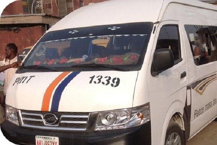 A vehicle belonging to Peace Mass Transport Limited