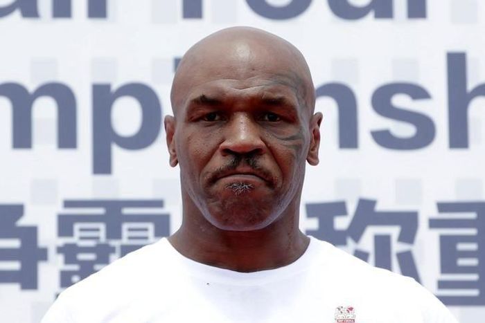 Former boxer Mike Tyson attends the weigh-in of International Boxing Federation (IBF) World Championship Bout, at the Mutianyu section of the Great Wall of China, on the outskirts of Beijing, China, May 24, 2016.