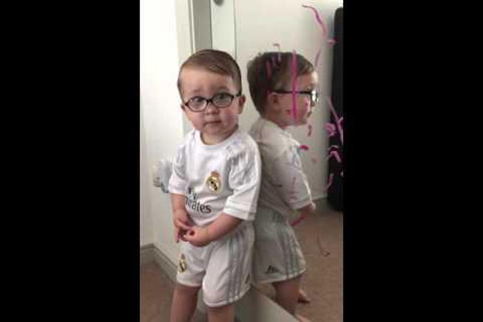 Little boy claims Batman is responsible for scrawled drawing on mirror