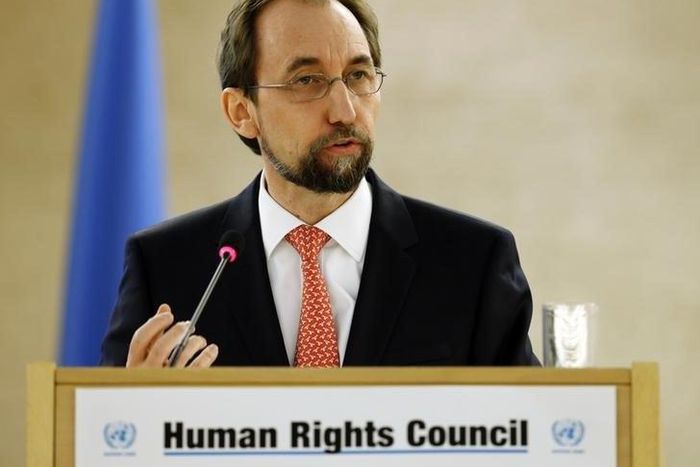United Nations (U.N.) High Commissioner for Human Rights Zeid Ra'ad Al Hussein addresses the 31st session of the Human Rights Council at the U.N. European headquarters in Geneva, Switzerland, February 29, 2016.