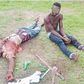 The bullet ridden bodies of the suspects