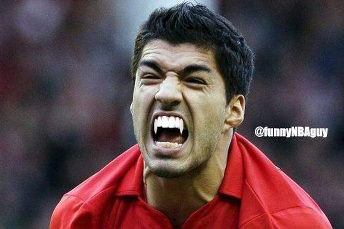 Luis Suarez personal trainer spotted carrying Dangote cement with his teeth