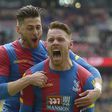 Connor Wickham celebrates after scoring Crystal Palace winner against Watford in the semi-final of the FA Cup on 24/4/2016