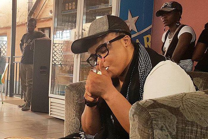 Dayo Amusa on set of new movie "Addict"