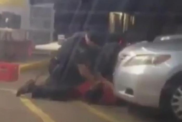 Shocking video shows moment police shoot dead already 'captured' man.