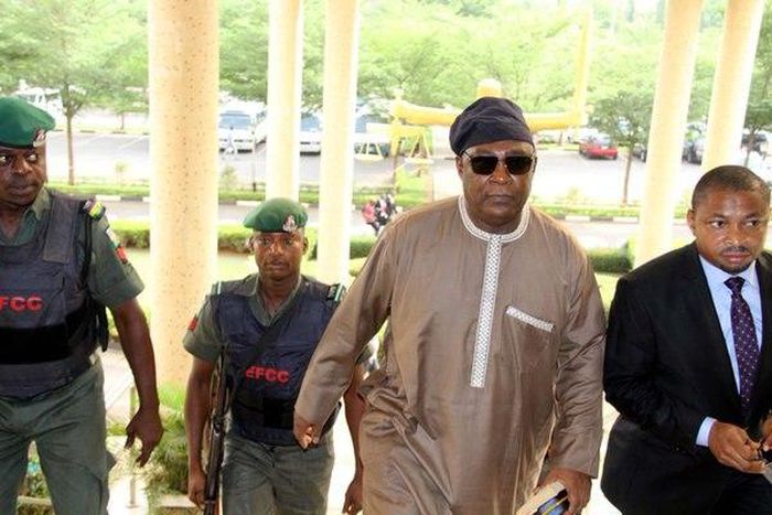 Former Chief of Defence Staff (CDS), Alex Badeh in court on March 7, 2016