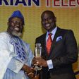 R-L, MD/CEO, Airtel Nigeria, Segun Ogunsanya while receiving the award for the Telecoms CEO of the Year from the Honourable Minister of Communications, Barrister Adebayo Shittu at the 2016 Nigeria Telecom Award held on Saturday in Lagos.